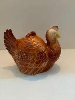 Vintage 1940s Style Chicken Cookie Jar made by Fabco