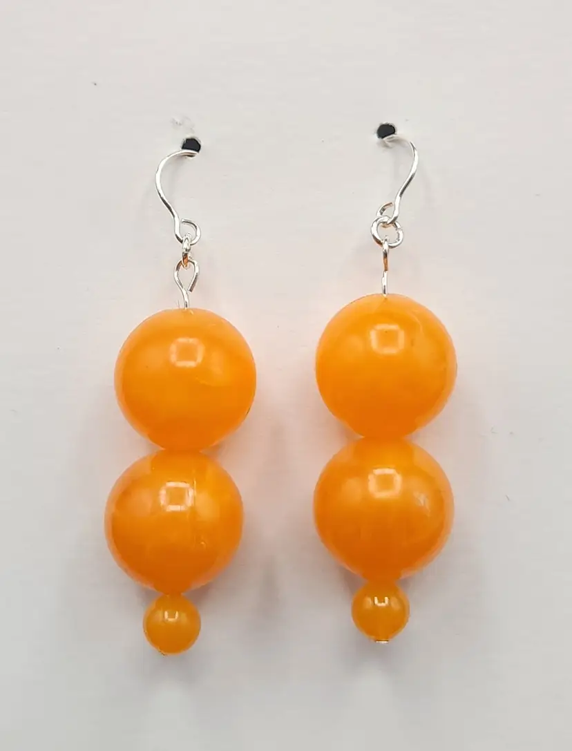 #02 Upcycled Vinatage Orange Beaded Earrings