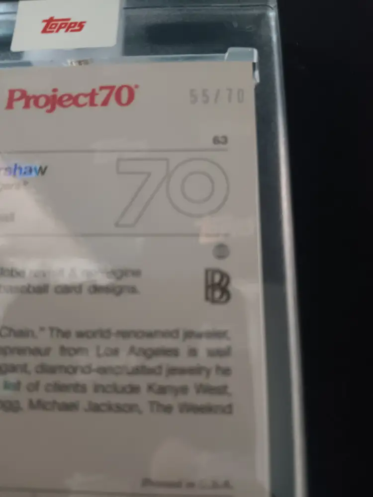 Topps Project 70 Clayton Kershaw by Ben Baller Rainbow Foil /70 - Los Angeles Dodgers