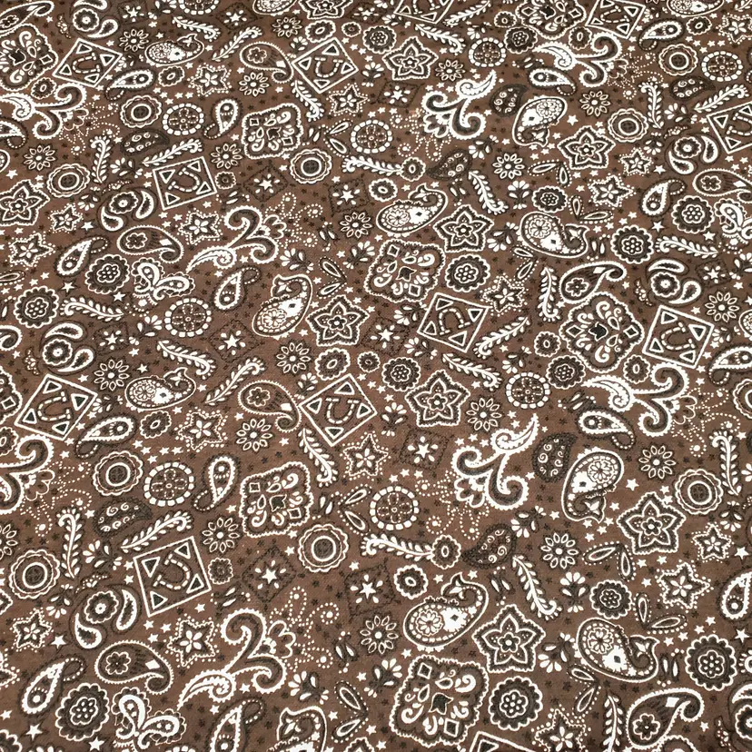 Bandana Brown Flannel Fabric Remnant - 100% Cotton - Choose Size - Soft Craft & Quilting Fabric