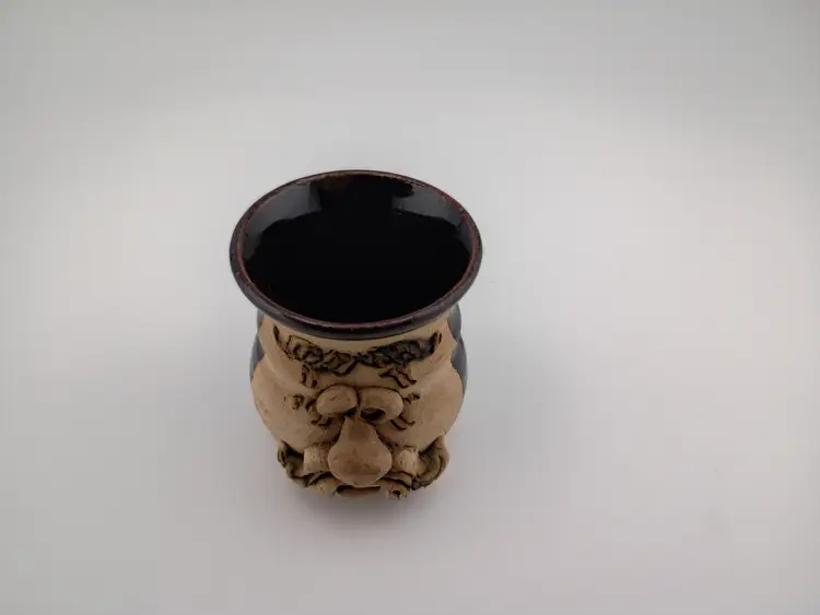 Ugly face studio pottery toothpick holder