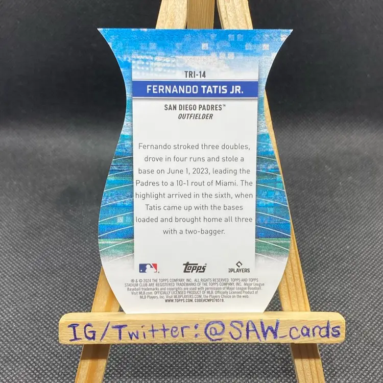 Fernando Tatis Jr 2024 Stadium Club Triumvirates San Diego Padres