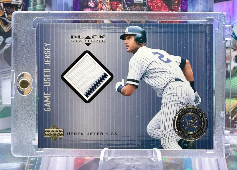 Derek Jeter 2000 Upper Deck GAME USED Jersey Patch Black Diamond SP New York Yankees