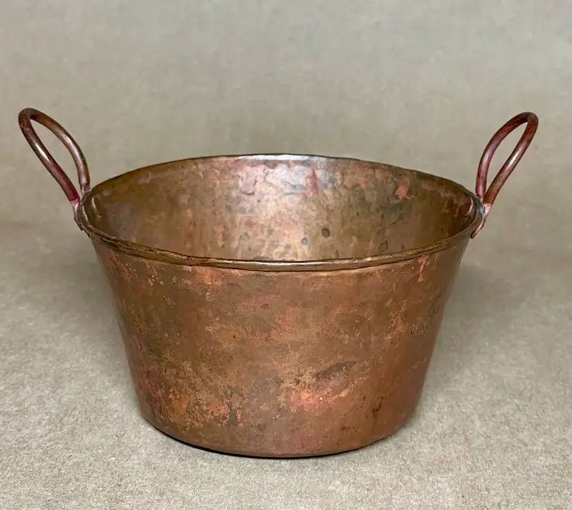 Hammered Copper Bowl Dual Handles Trinket Bowl Small 2.5"H x 4"W