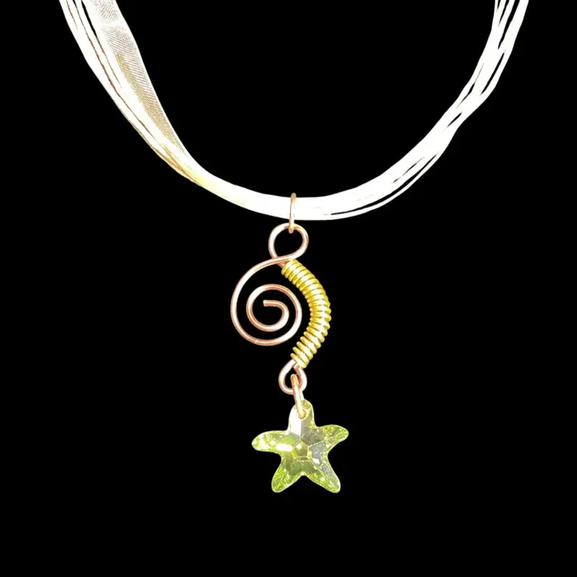 Copper And Swarovski Star Pendant