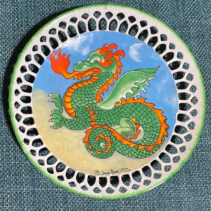 Joan Berg Victor Aldon Mythological Dragon Plate