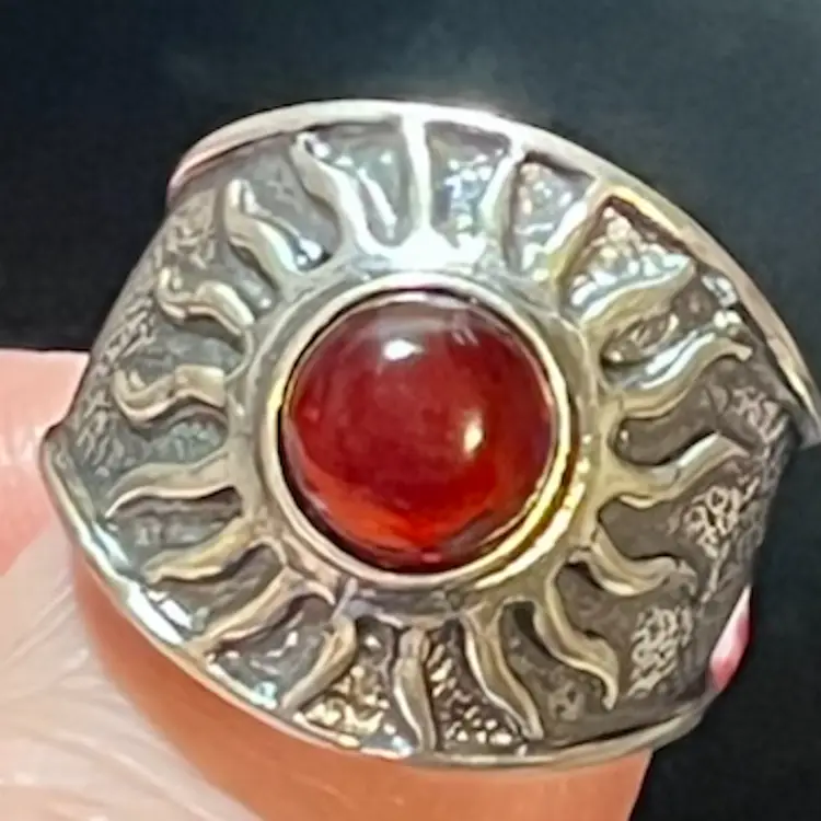 Sz 8 Adjustable 925 Sun Ring