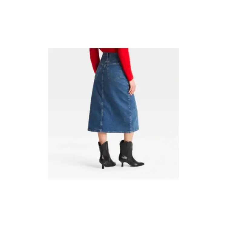 Women's A-Line Midi Denim Skirt - Universal Thread Medium Wash