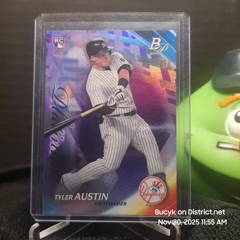 2017 Bowman Platinum Presence Purple - Tyler Austin New York Yankees 51/250