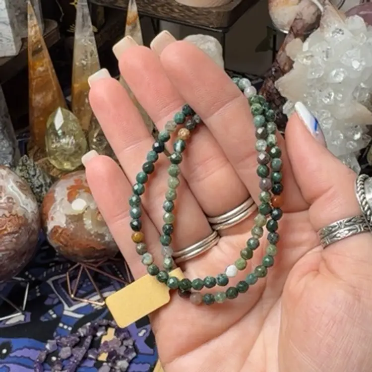 Indian Agate Faceted 4mm Bracelet