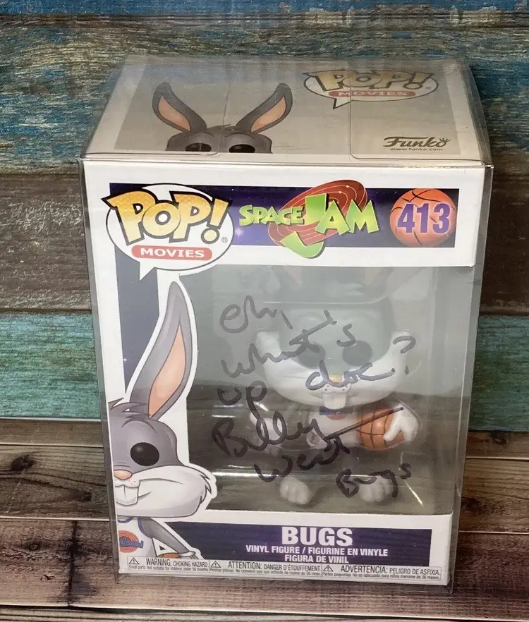 Billy West Signed Bugs Bunny Funko Pop From Space Jam with protector.