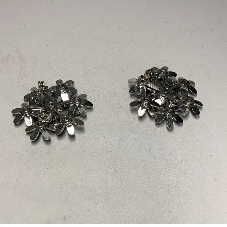 Blue Enamel & Rhinestone Scatter Brooches