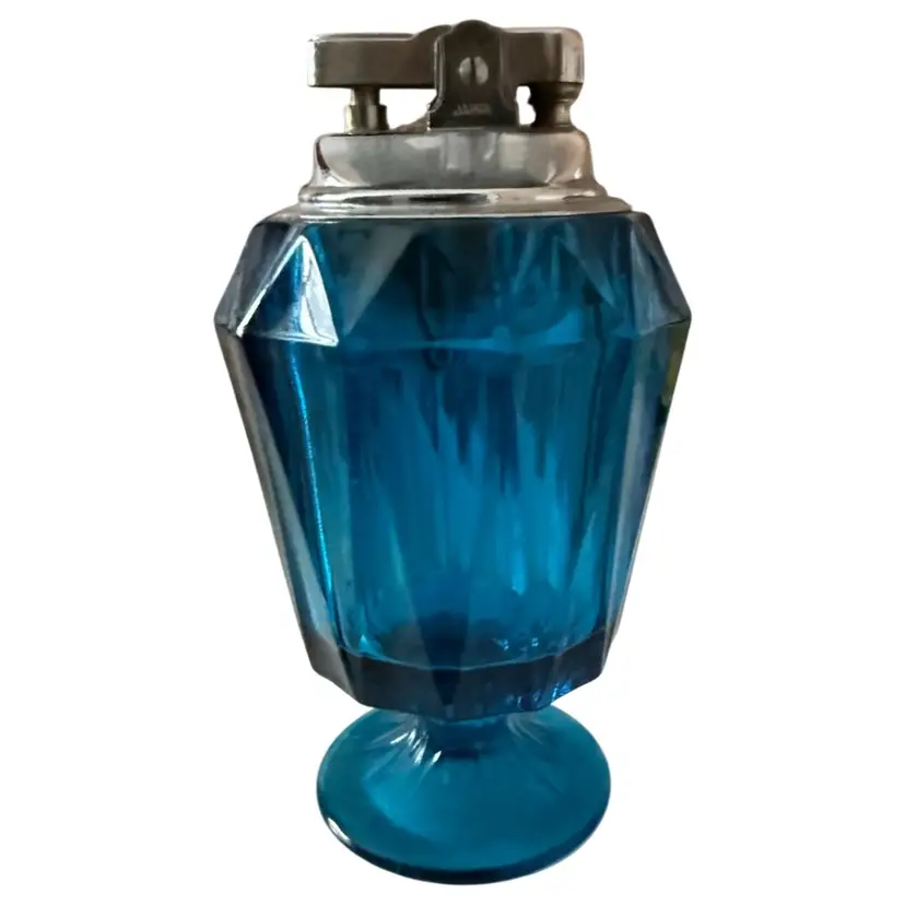 Vintage Viking Glass Footed Diamond Point Lighter