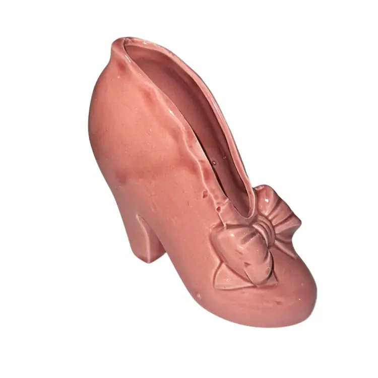 High Heel Pink Shoe Made In Japan With Bow