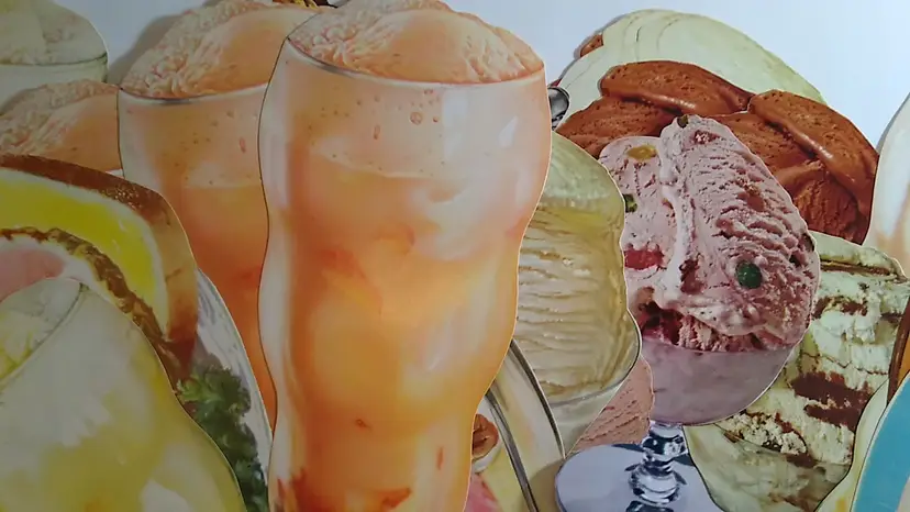 59 Vintage Original Diecut Pop Shop Ice Cream Store Display Signs Food Coffee Sundaes Floats Cottage Cheese