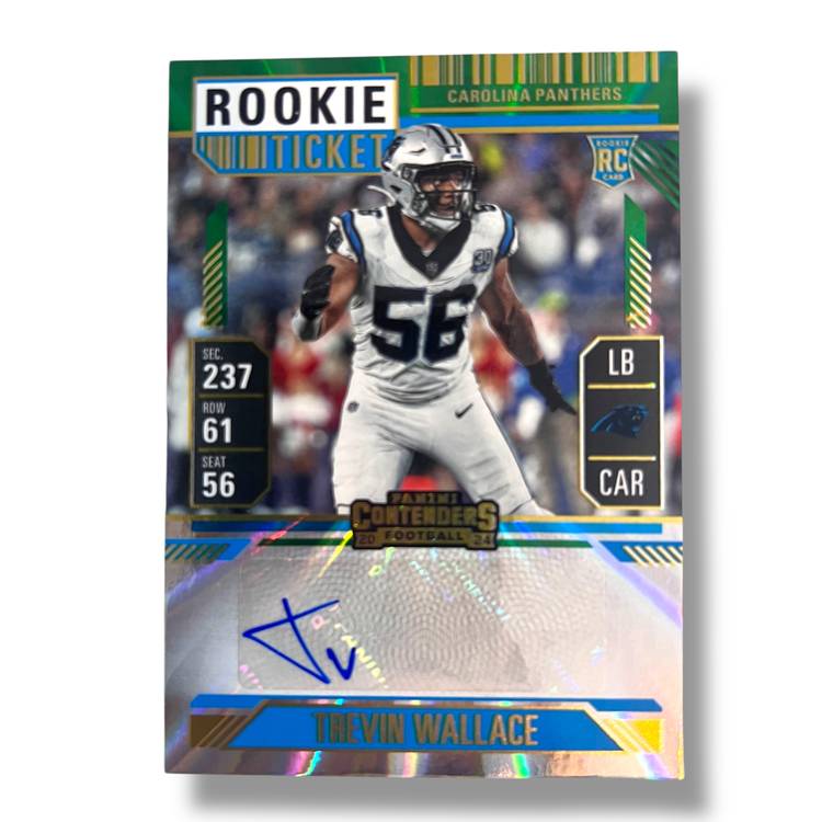 2024 Panini Contenders Trevin Wallace Rookie Ticket Auto Green Laser