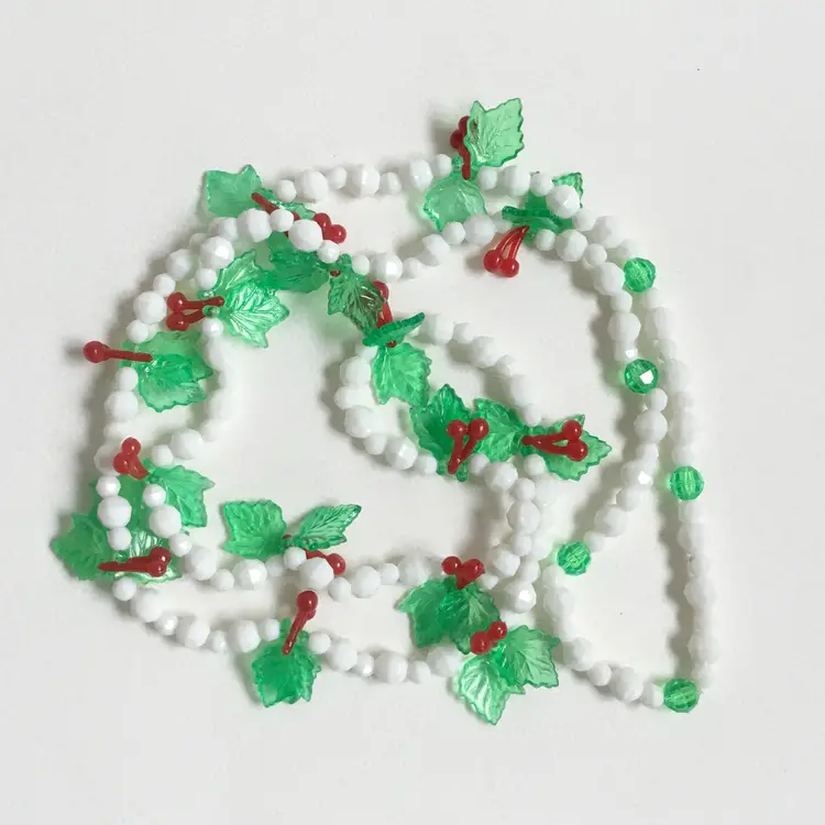 Vintage Plastic Fruit Salad Cherries Plastic Beaded Carmen Miranda Necklace