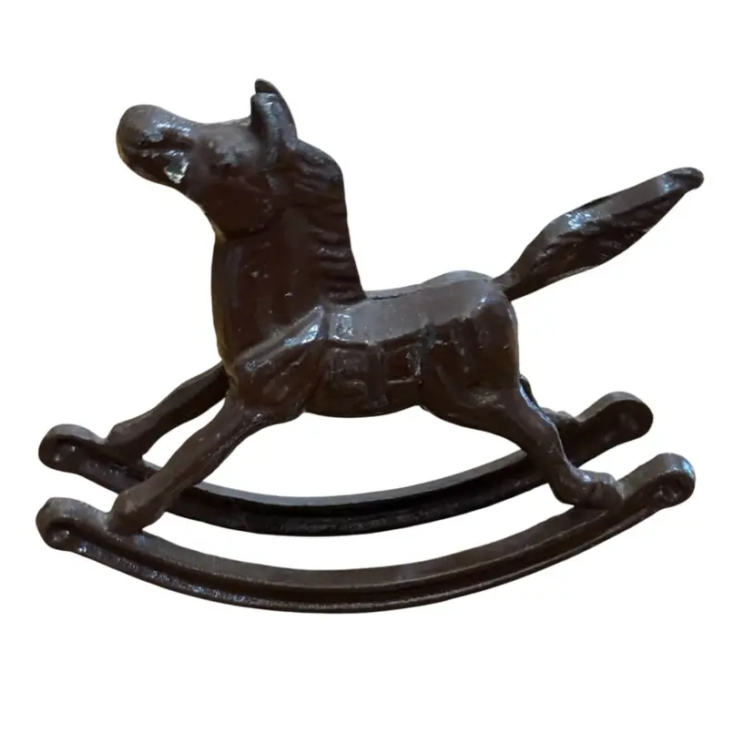 Vintage Cast Iron Rocking Horse,  7"L,6"H