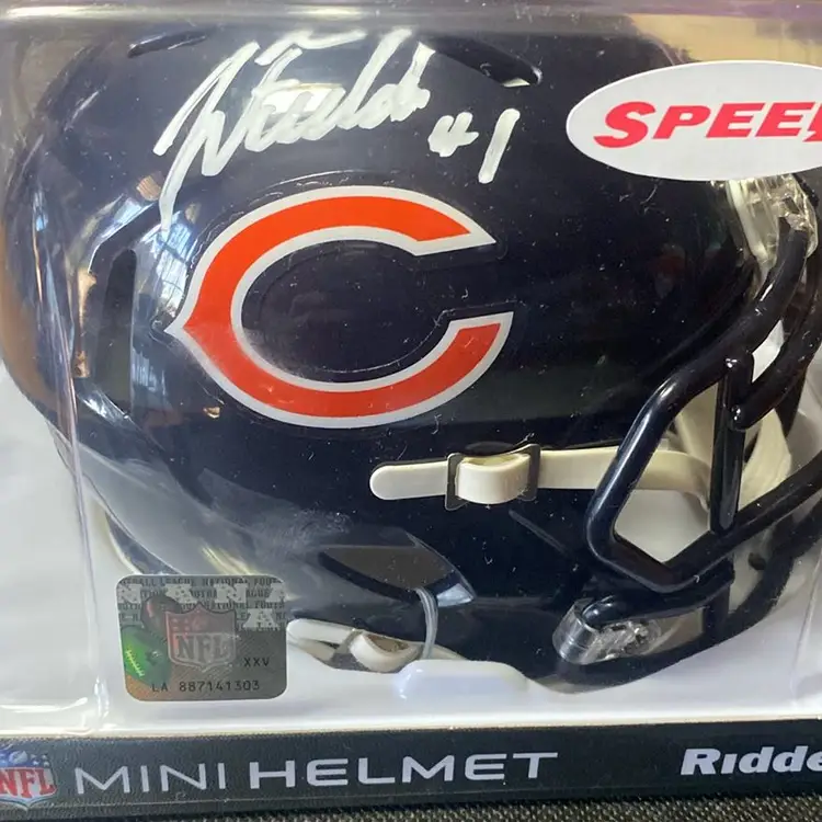 Justin Fields Chicago Bears Autograph Mini Helmet