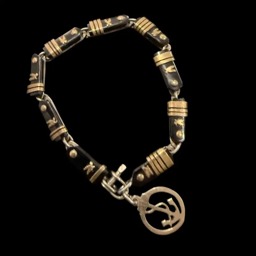 Vintage WW2 Sweetheart Bracelet, Naval Epaulets Supply Ensign Thru Admiral NAVY