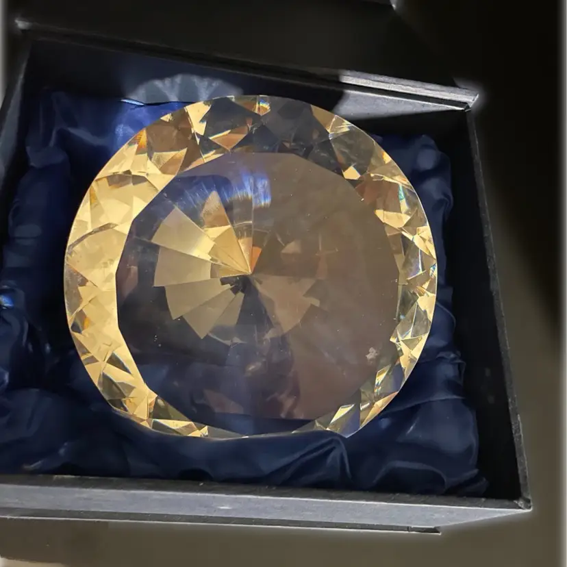 Diamond Crystal Faceted Paperweight