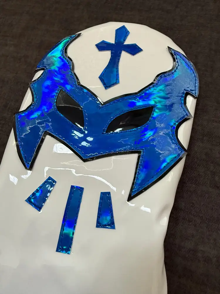 ChipnPutt Golf “Luchador  White & Blue” Driver Headcover , Handmade. Ships next Day