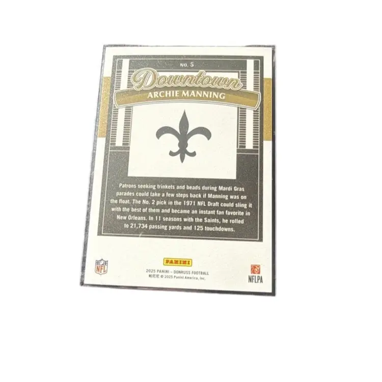 2025 Panini Donruss Archie Manning Downtown Short Print Insert! Case Hit! SSP!