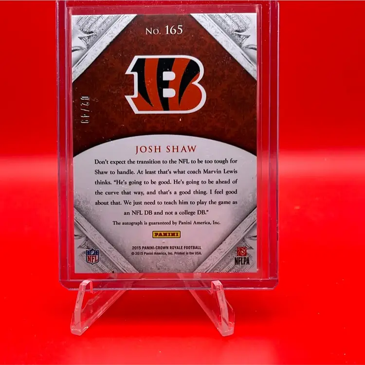 Josh Shaw 2013 Panini Crown Royale RC Auto 2/49 Cincinnati Bengals