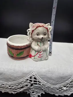 Vintage Jasco Christmas Mouse Candle Holder or Planter