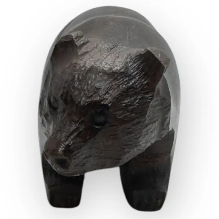 Hand carved Ironwood Grizzly Bear Figurine