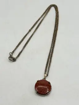 Vintage sandstone stone pendant necklace
