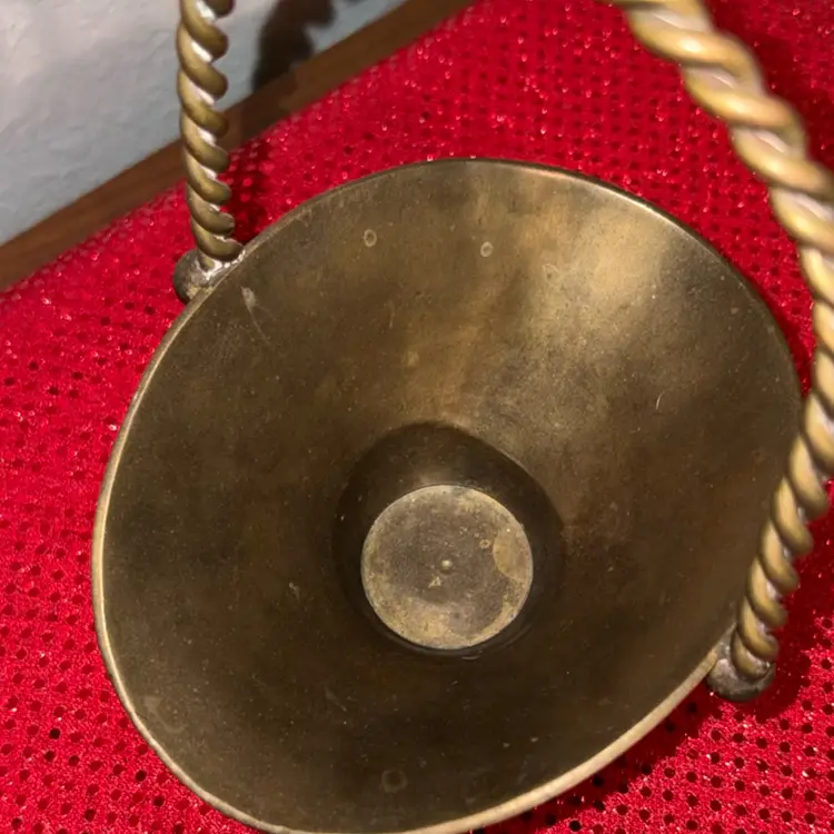 Brass Basket With Rope Handle