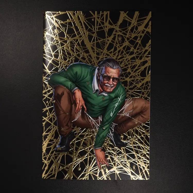 Stan Lee Tribute Spider-Man 1 Homage Jonathan Uribe Gold Foil Signature & Remark