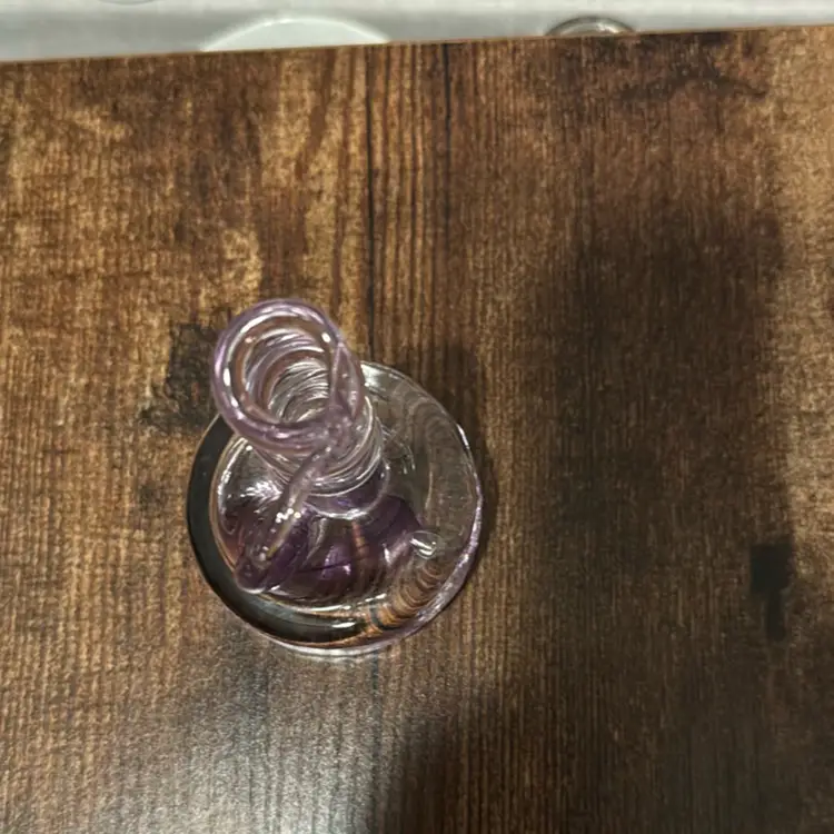 Art Glass Purple And Clear Pen holder Paperweight