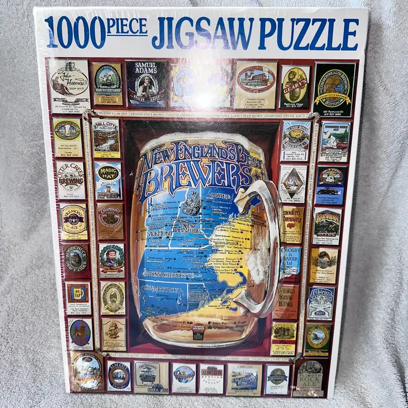 NOS Vintage 1994 White Mountain Puzzles 1000pc New England's Best Beer Brewers