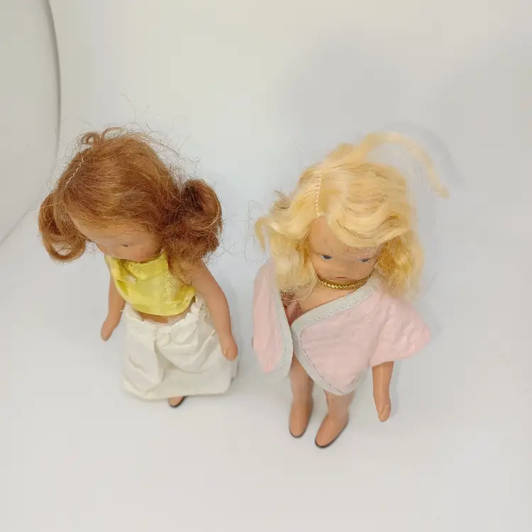 1930's Nancy Ann Storybook Dolls Auburn & Blonde 5 in tall