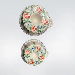 Vintage Ceramic Jello Molds Made By Enesco Hand painted Florals