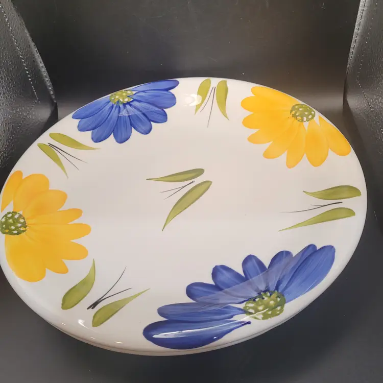 Vtg Set of 4 Ceramic  Maxam La Primula Italian Daisy Hand Painted Dishes