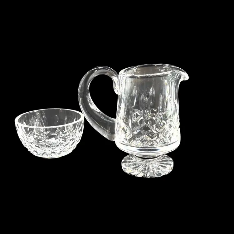Waterford Crystal Creamer & Open Sugar Bowl Lismore Pattern