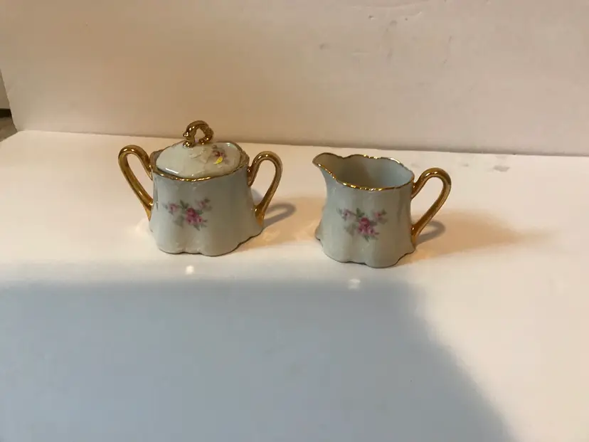 Porcelain Creamer And Covered Sugar Marked St Dominic’s Villa Houston Tx