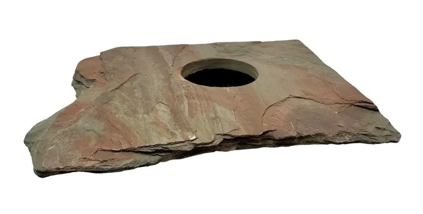 Ikebana Flower Frog Vase Natural Slate Stone Slab Pottery Floral Arrangement