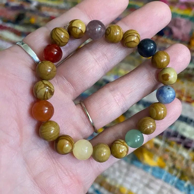 Genuine Crystal Bracelet Handmade Chakra 6” (small Wrist Size) 