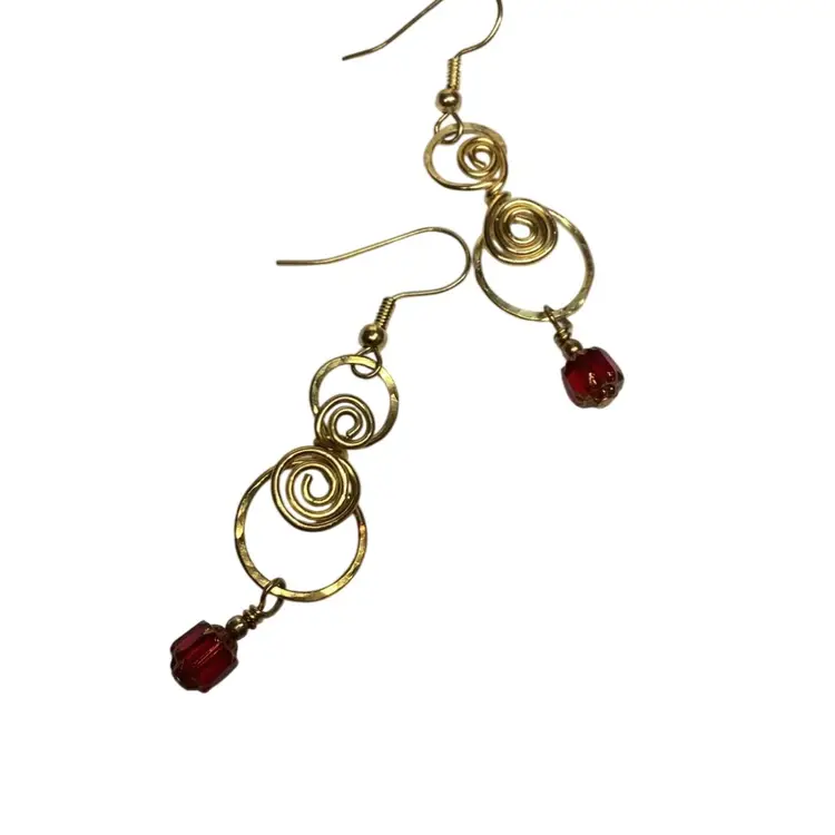 Gold tone Spiral Wire Earrings