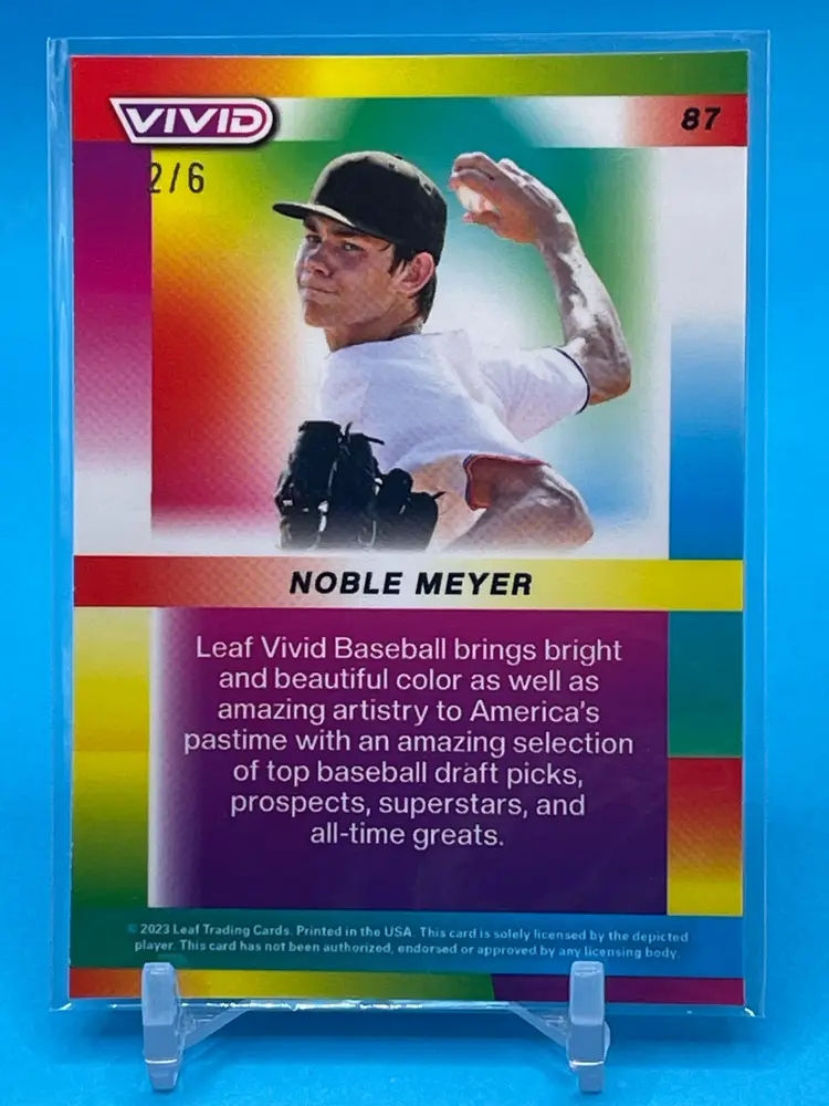 2023 Leaf Vivid Noble Meyer XRC #/6 Miami Marlins