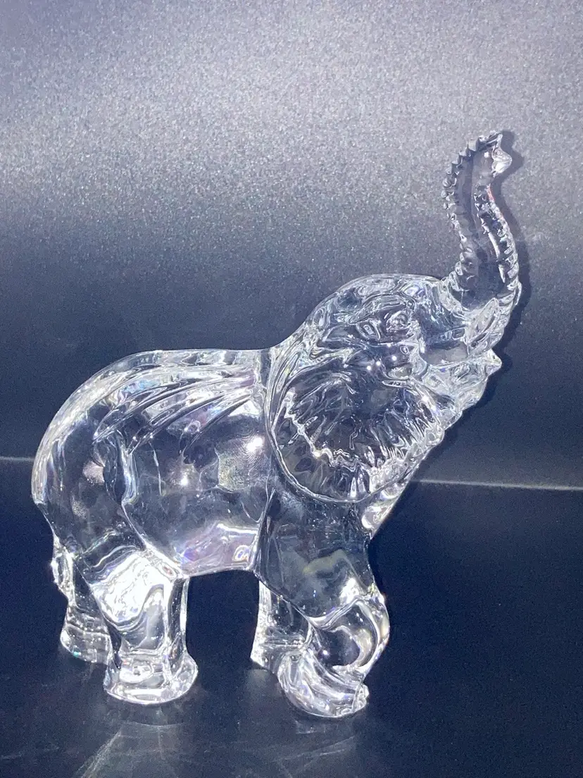 Vintage Waterford Crystal Elephant Paperweight ✨ 7” Tall 2” Wide Approx. 5” Long.  No Condition Issues.