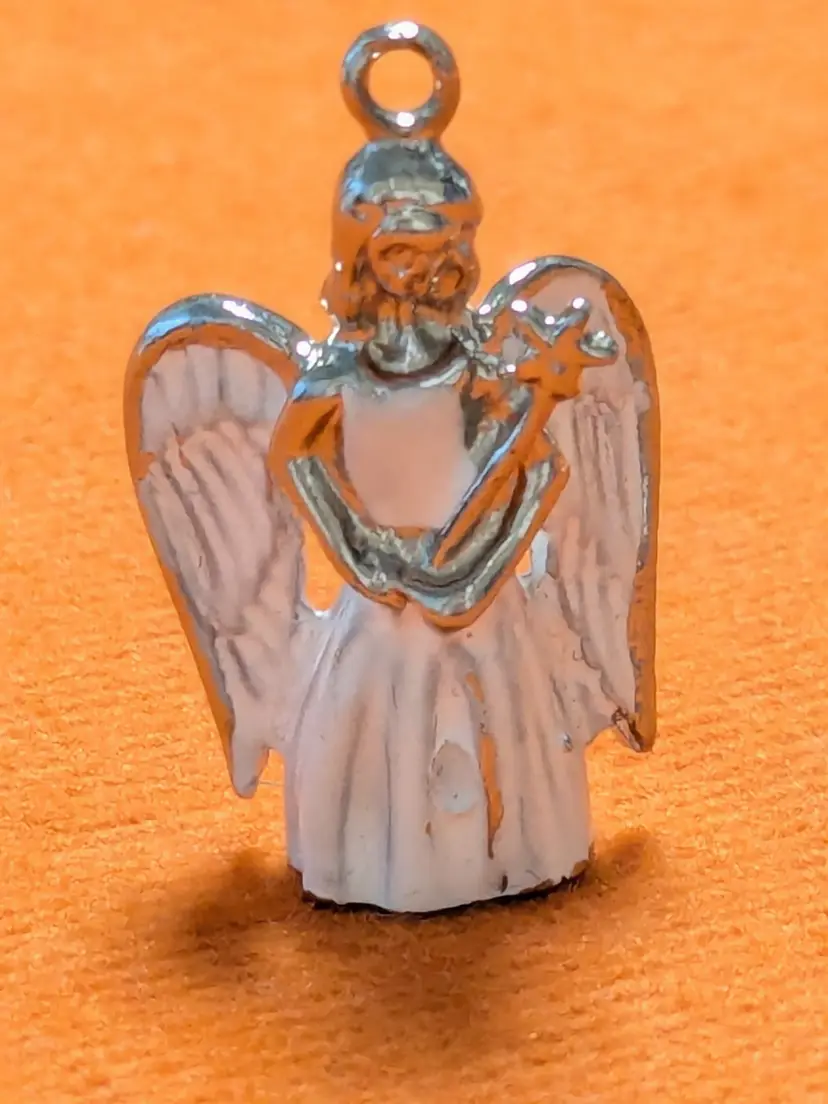 Sterling Silver Angel White Enameled Charm