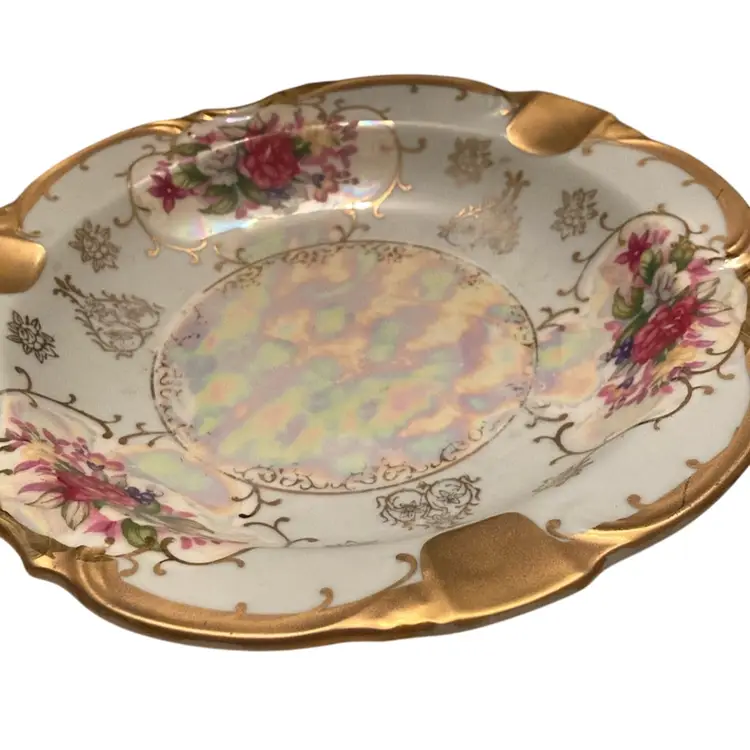 Vintage Porcelain Bowl With Iridescent Middle