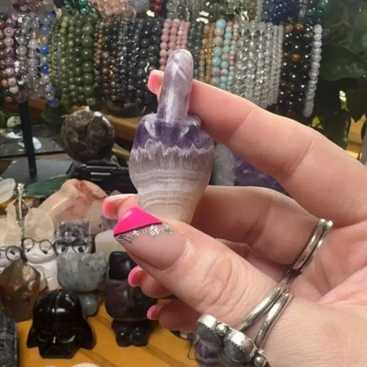 Amethyst Agate Middle Finger