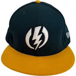 Electric NE MLE Fitted Flat Brim Green Embroidered Hat by New Era - 7 5/8