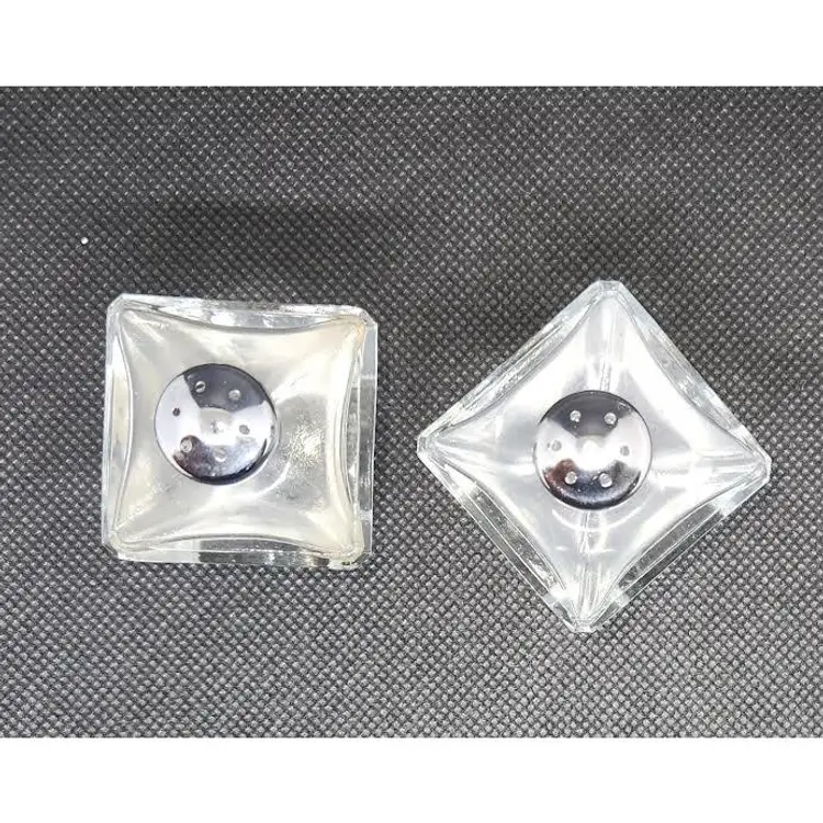 IRICE HEAVY GLASS VINTAGE SALT AND PEPPER